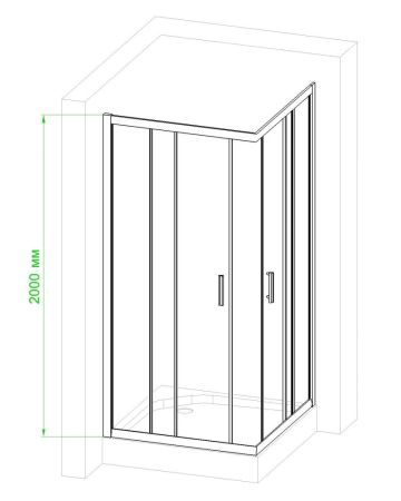Душевой уголок Royal Bath RB HPD-C-ST 90х75х200 (матовое), артикул RB7590HPD-C-ST