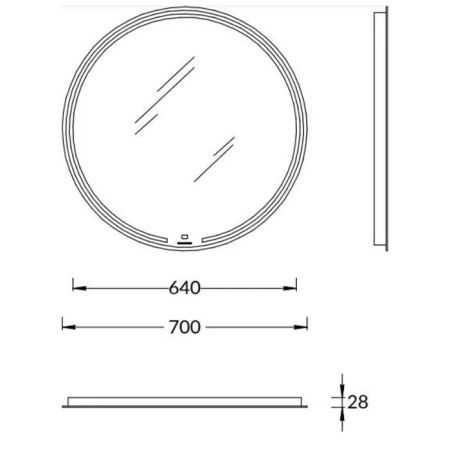 Зеркало MIO круглое с диммером 80, белое, артикул MIO.mi.80D\WHT