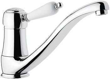 Emmevi Laguna, однорычажный кухонный смеситель (поворотный излив 24 см), без донного клапана, цвет хром