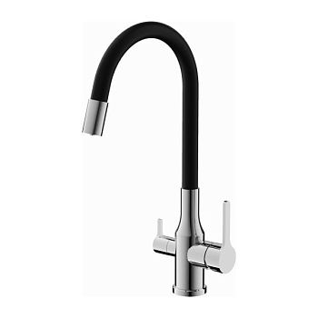 Смеситель для кухни с гибким изливом и подключением фильтра BELZ B76814, хром