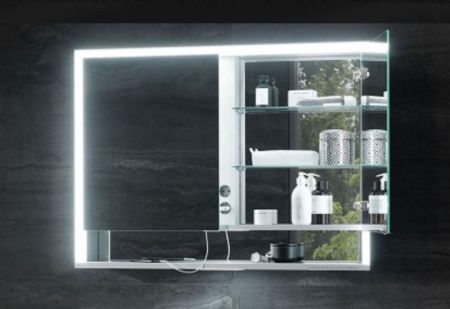 Зеркальный шкаф Keuco Royal Lumos 120 14305 171301 с подсветкой Серебрянный, артикул 14305171301