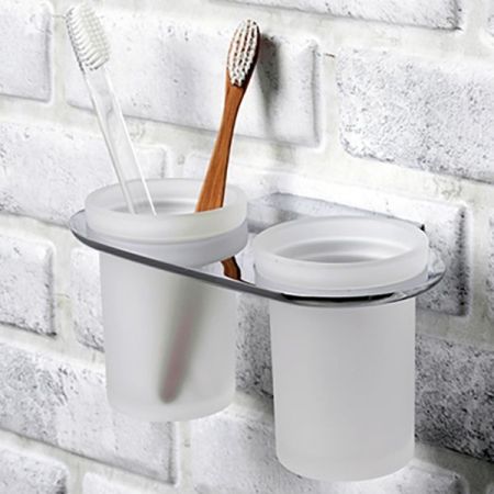 Стакан для зубных щеток WasserKRAFT Kammel K-8328D двойной Хром, артикул K-8328D