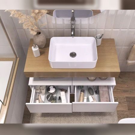 Тумба подвесная без столешницы Velvex Unit tp.UNI.50.1Y белый матовый, 50 см, артикул tp.UNI.50.1Y белый матовый