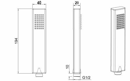 Душевая лейка Allen Brau Infinity 5.21022-31 черный матовый, артикул 5.21022-31