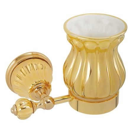 OLIVIA Стакан настенный, керамика золото/золото, артикул 24646