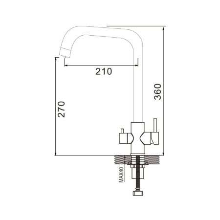 Смеситель для кухни с подключением фильтра воды Raffine F118C, белый, артикул F118C