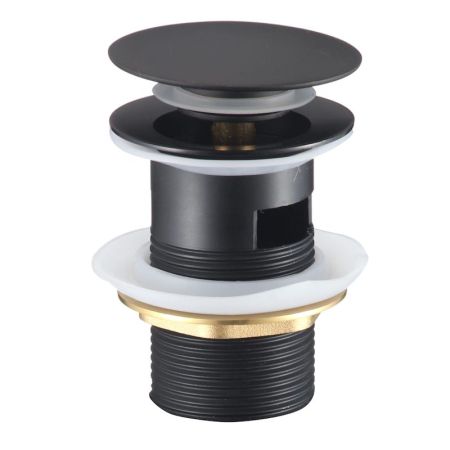 Донный клапан с переливом Savol S-XS001H, черный, артикул S-XS001H