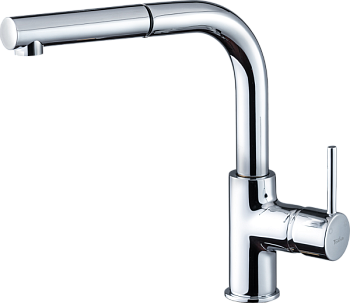 Rivelato Смеситель для кухни  Ledro Г-обр.с выдвижной лейкой D-35мм cromo арт.