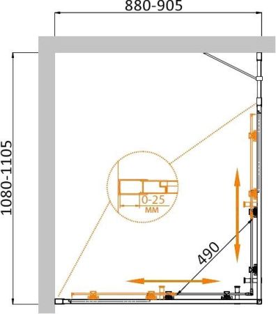 Душевой уголок CEZARES MOLVENO-AH-21, артикул MOLVENO-AH-21-90+20-C-Cr-IV