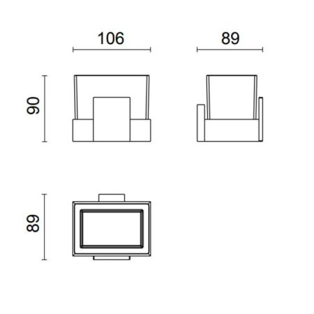 OASIS SQUARE Стакан настенный, цвет хром, артикул 0SQR01500900011CR