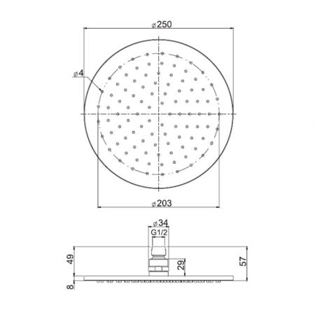 FIMA|Carlo Frattini Wellness Верхний душ из латуни Ø 250 мм., цвет золото, артикул F2621/2OR