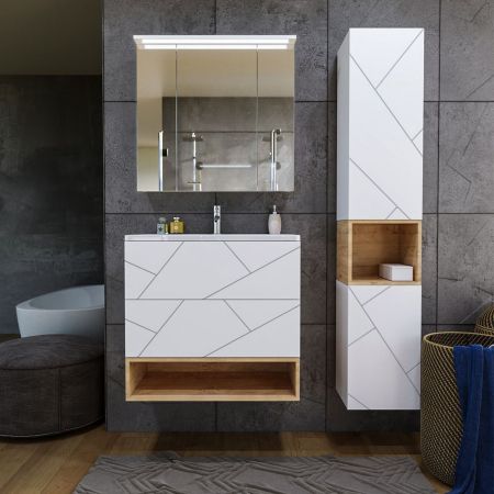 Ниша для тумбы Бриклаер КРИСТАЛЛ 80 см, дуб бунратти, артикул 4627125415906