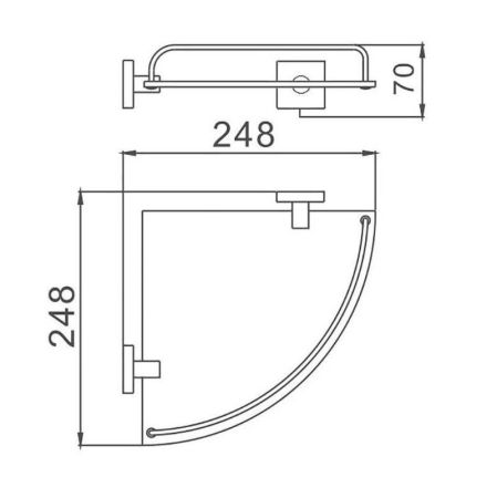 Полка стеклянная угловая D-Lin D264222, черный, артикул D264222