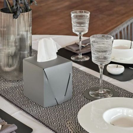 ADJ Салфетница Kleenex, 12x12xH12 см., цвет: серый/черный, артикул 0015.03/01