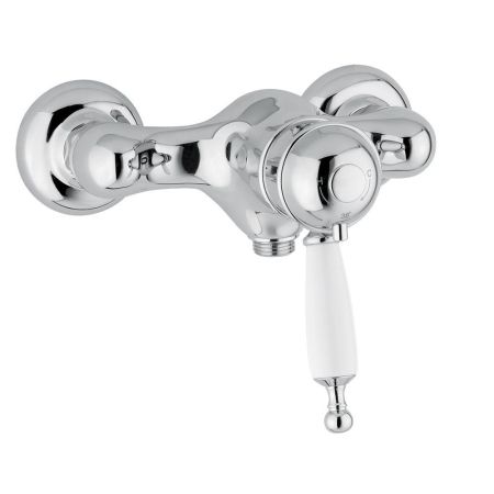OXFORD Смеситель для душа моноком. термостат. внешний, выход М1/2", ручка белая, хром, артикул 19130