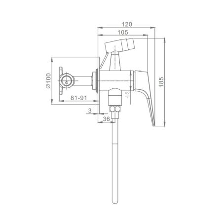 Гигиенический душ со смесителем встраиваемый Raglo R07.52.33, медь