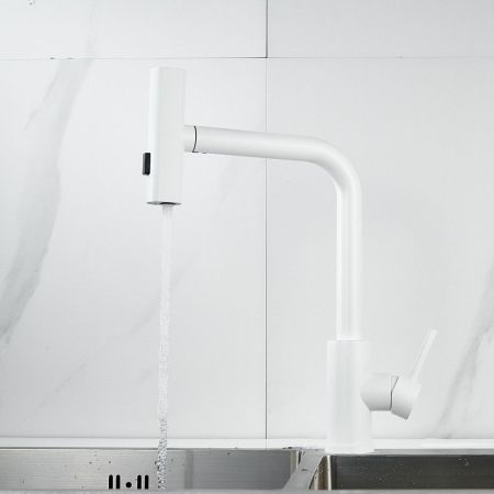 Смеситель для кухни с мультифункциональным изливом Shevanik S263C, белый