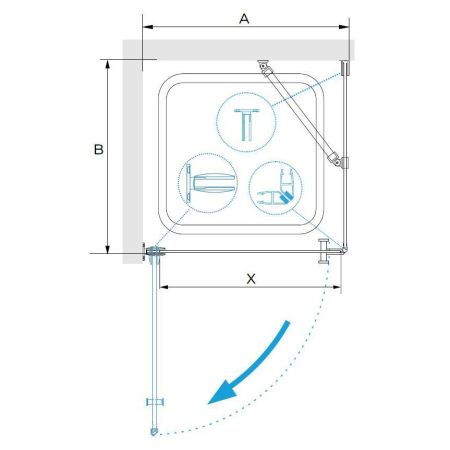 Душевой уголок RGW HO-034 (800x800, Прозрачное), артикул 35063488-11