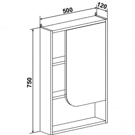 Зеркальный шкаф Runo Сити 50 4620750028732 Скандинавский Дуб Белый, артикул 4620750028732