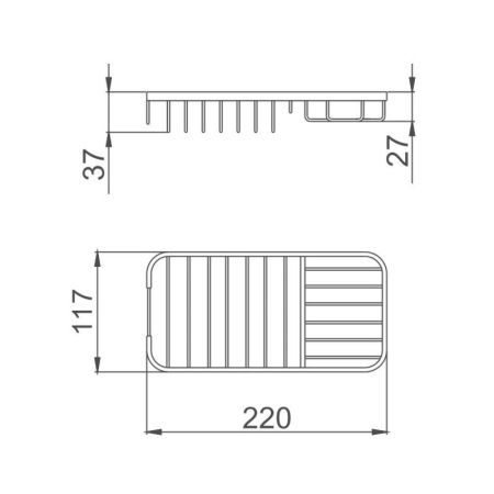 Полка металлическая Haiba HB337, хром, артикул HB337