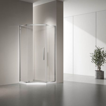 Душевой угол Veconi Rovigo RV-35, 800х800х1950 хром, стекло прозрачное, артикул RV35-80-01-C7