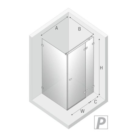 Душевое ограждение NEW TRENDY AVEXA BLACK 100x70x200 EXK-1585 (черный), артикул EXK-1585