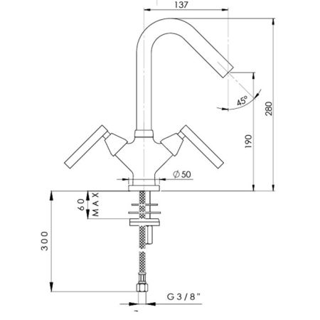Nicolazzi Flag  Смеситель  для раковины , с донным клапаном, цвет хром, артикул 4836TCCR91