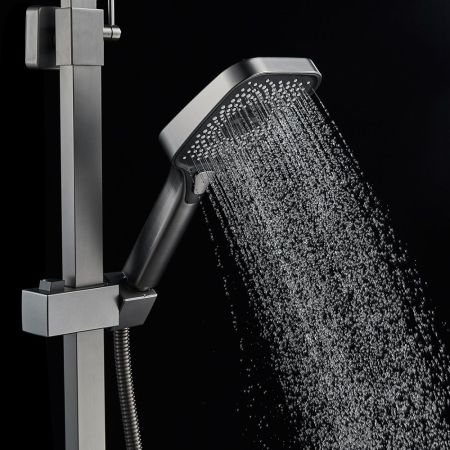 Душевая система Shevanik S7036T, оружейная сталь