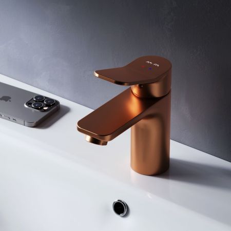 F85A02144 X-Joy, смеситель для умывальника излив 100 мм, роз. золото