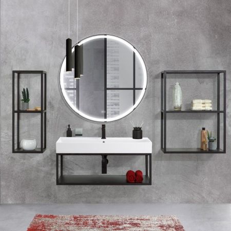 Зеркало CADRO CEZARES со встроенной подсветкой, сенсорным выключателем и подогревом, артикул CZR-SPC-CADRO-800-LED-TCH-WARM