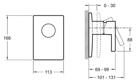 Смеситель для душа встраиваемый JACOB DELAFON STILLNESS E98711-CP (хром) ССП, шт