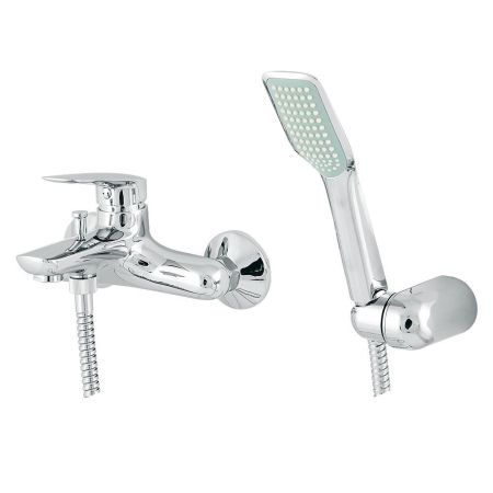 LAGUNA Смеситель для ванны моноком. внешний, с душем, хром, артикул 26083