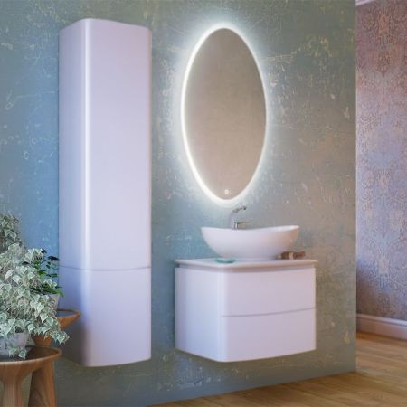 Шкаф пенал Raval Moon 33 подвесной Белый, артикул Moo.04.110/P/W