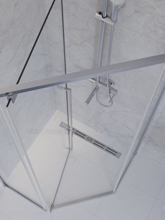 PLANE-P-1-100-C-IN Душевой уголок, отделка Сатин, артикул PLANE-P-1-100-C-IN