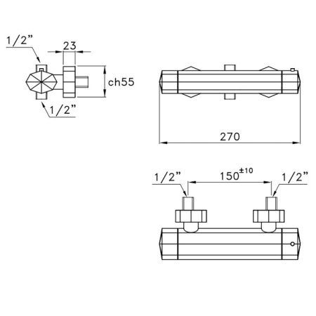 Stella Firenze Термостатический смеситель для душа 3287TM, цвет: хром, артикул FI 02600 CR00