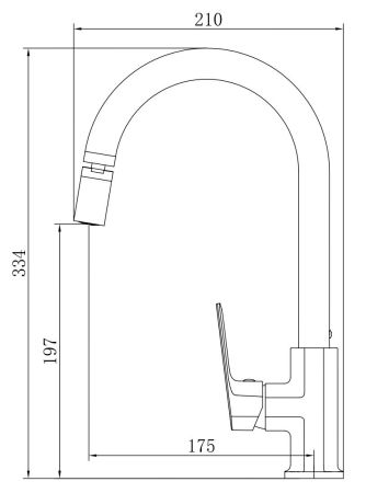 Смеситель Surf для кухни c аэратором на шарнире, R-излив, артикул: SF519AR, артикул SF519AR