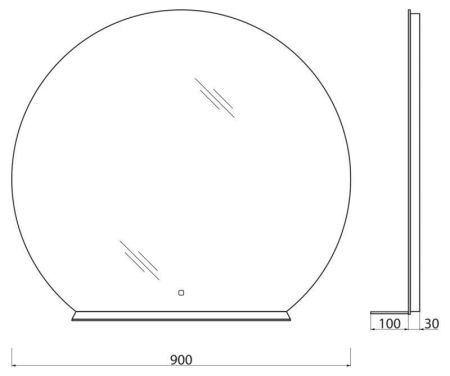 Зеркало BelBagno SPC-RNG-1000-LED-TCH-MENS, артикул SPC-RNG-1000-LED-TCH-MENS