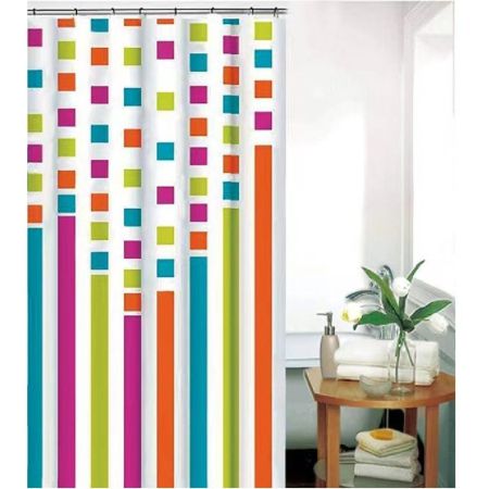 Штора для ванной комнаты Savol S-TH8P01, квадраты, артикул S-TH8P01