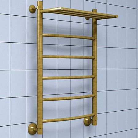 Водяной полотенцесушитель Ника Arc ЛД/ВП 60x50 с полкой Хром, артикул ЛД/ВП 60x50
