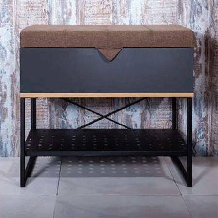 Банкетка Бриклаер Форест 60 Антрацит со вставкой Пенёк