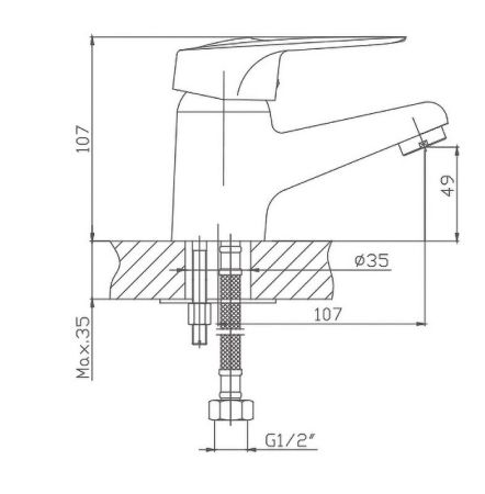 Смеситель для раковины Cron CN1004-2, хром, артикул CN1004-2