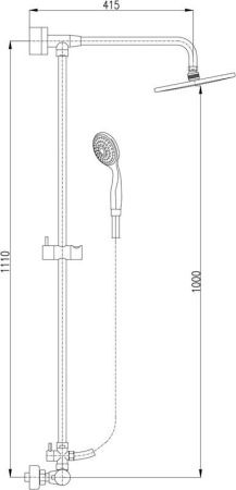 Душевая система Rav Slezak Dunaj Termostat TRM81.5/4-01, артикул TRM81.5/4-01