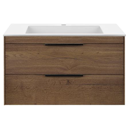 База под раковину Chiara 2D 800 подвесная, 2 выкатных ящика soft-close, T.Oak, артикул VMC-2C2800TO