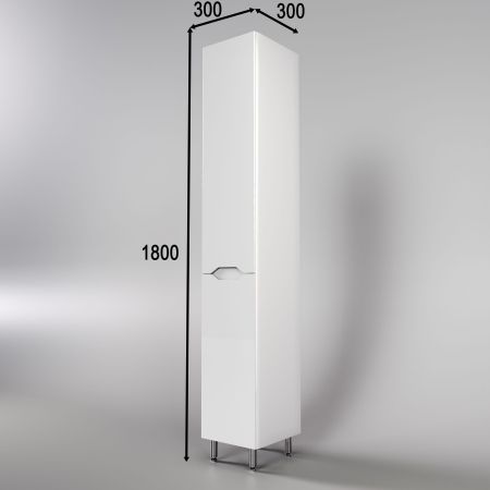 Тумба напольная "Марелла 80" (2 ящ.) Люкс антискрейтч белый глянец, PLUS, артикул СС-00002402