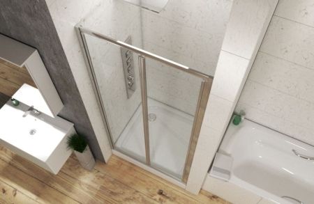 Душевая дверь Bravat Line 100 BD100.4121A профиль Хром стекло прозрачное, артикул BD100.4121A