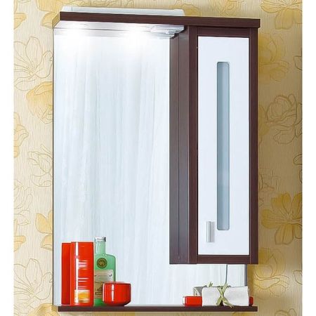 Зеркало со шкафом Бриклаер Бали 62 Корпус венге, фасад белый L