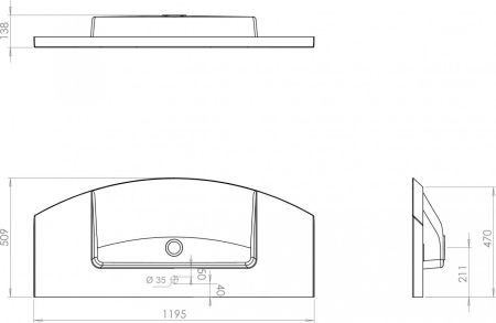 Раковина De Aqua Лонг 120 WL 120