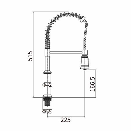 Смеситель для кухни с гибким изливом FASHUN A56008, сатин