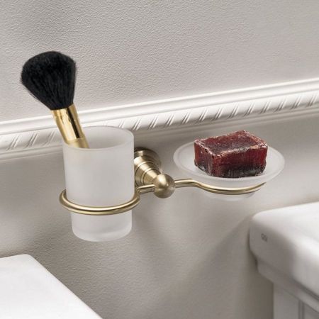 Комплект DIAMOND: Мыльница и стаканчик, с бронзовым креплением, Sapho, артикул 1318-04