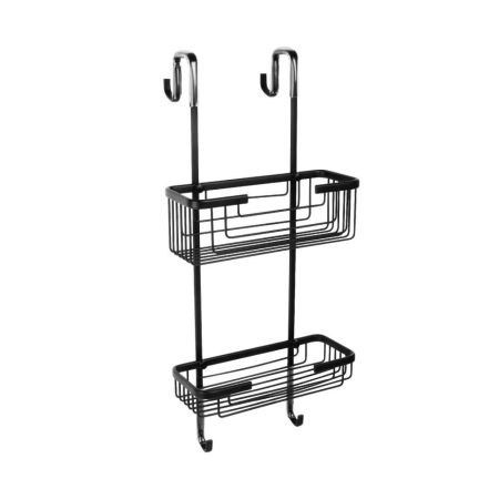 Полка для душевой кабины Fixsen прямая двухэтажная черная латунь (FX-854B-2), артикул FX-854B-2
